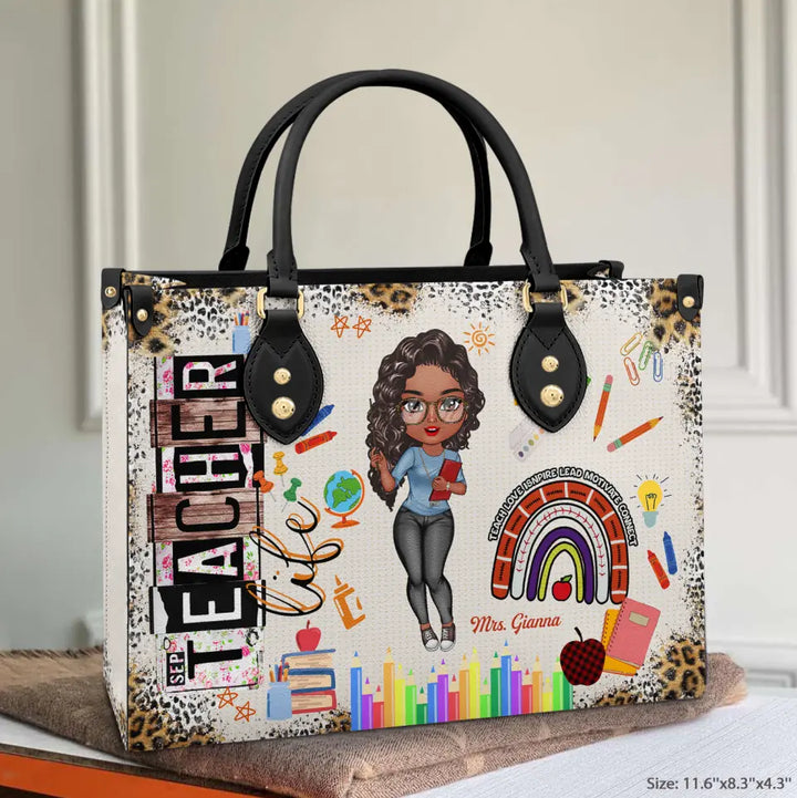 Personalized Leather Bag - Teacher's Day, Birthday Gift For Teacher - Teacher Life ARND018