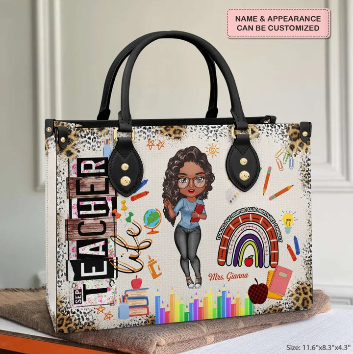 Personalized Leather Bag - Teacher's Day, Birthday Gift For Teacher - Teacher Life ARND018