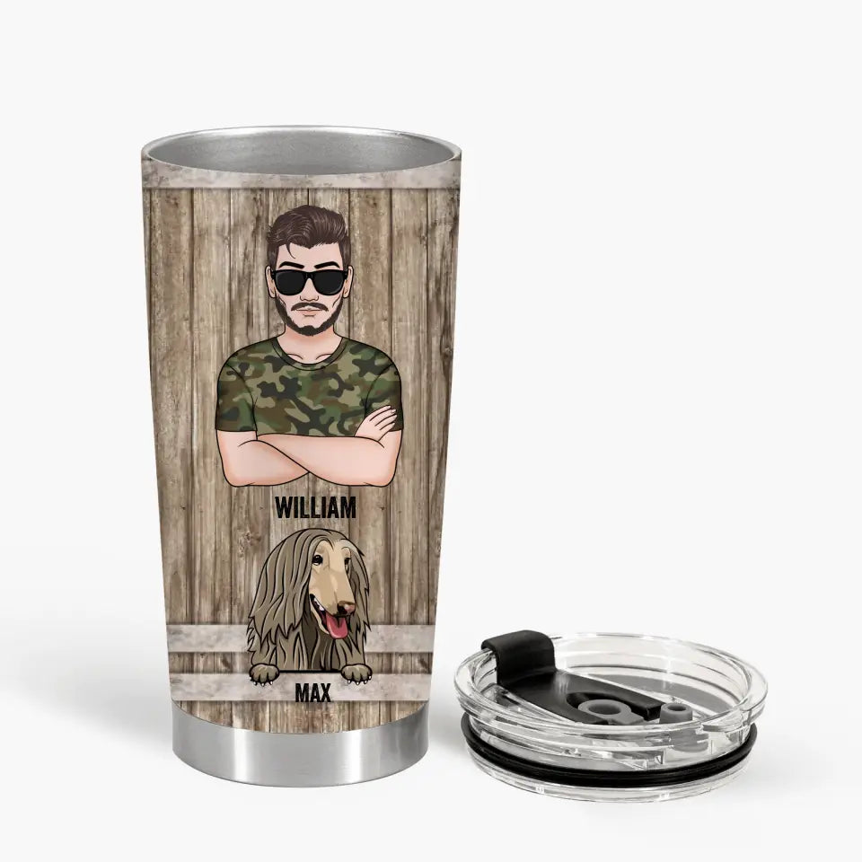 I Like Beer And My Dogs - Personalized Tumbler - Father's Day Gift
