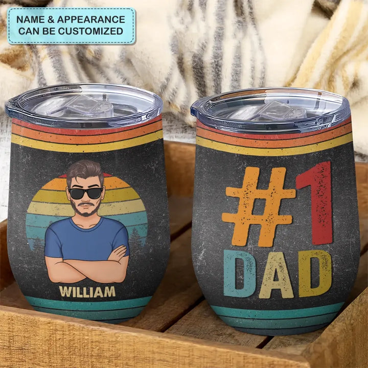 #1 Dad - Personalized Wine Tumbler - Father's Day Gift