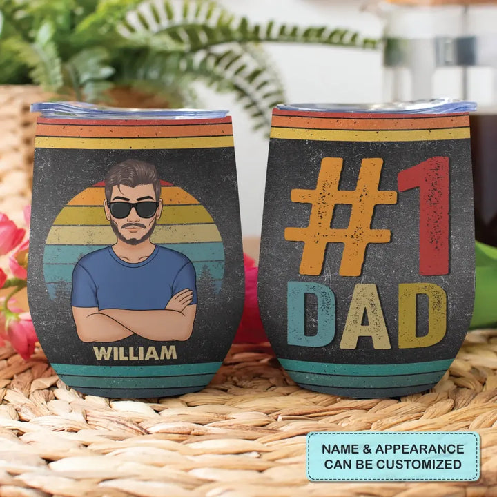 #1 Dad - Personalized Wine Tumbler - Father's Day Gift