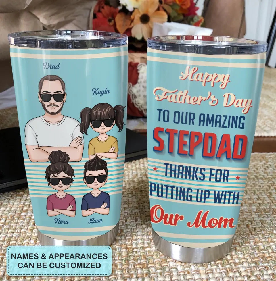 My Amazing Step Dad - Personalized Tumbler - Father's Day Gift