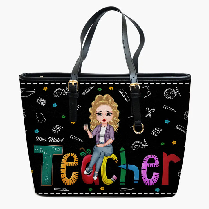 Personalized Leather Bucket Bag - Birthday, Teacher's Day Gift For Teacher - A Teacher ARND005