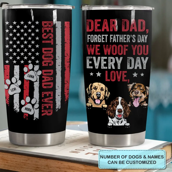 Best Dog Dad Ever - Personalized Tumbler - Father's Day Gift