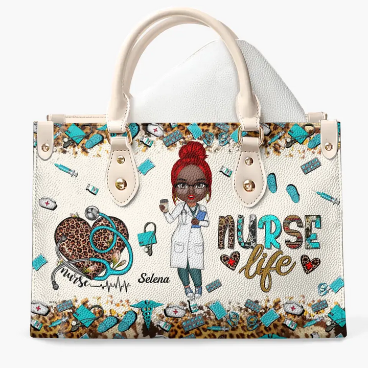 Personalized Leather Bag - Birthday, Nurse's Day Gift For Nurse - Nurse Life ARND005
