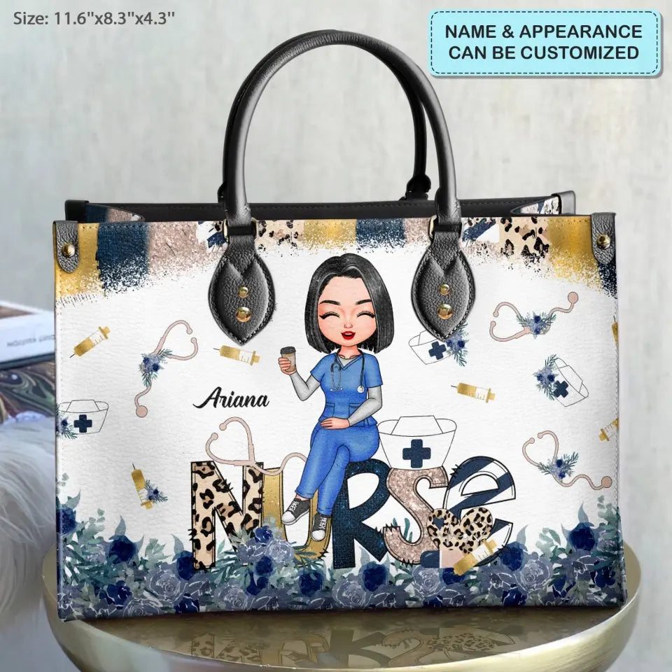 Personalized Leather Bag - Birthday, Nurse's Day Gift For Nurse - Love Being A Nurse ARND005