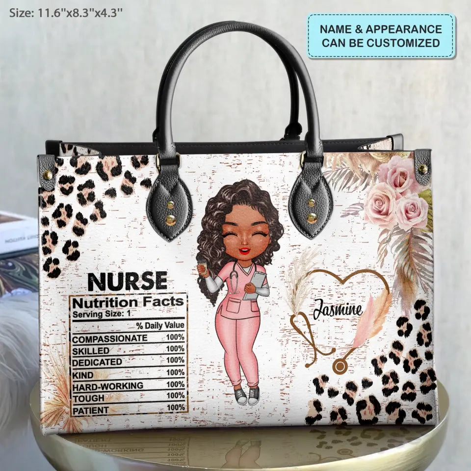Personalized Leather Bag - Birthday, Nurse Week, Nurse's Day Gift For Nurse - Nurse Leopard ARND018