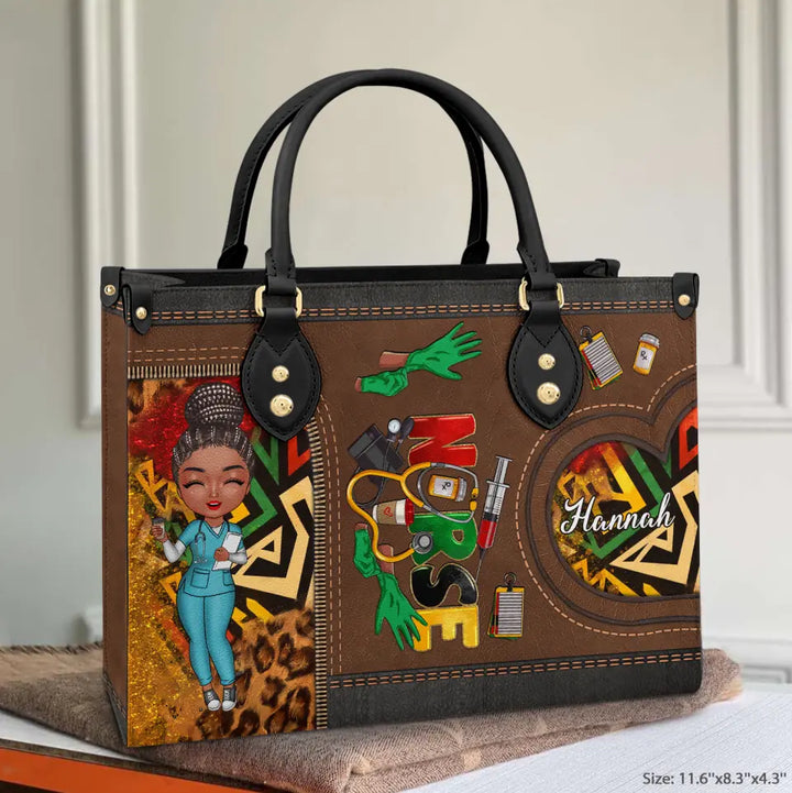 Personalized Leather Bag - Birthday, Nurse's Day, Juneteenth Gift For Nurse - Nurse Life