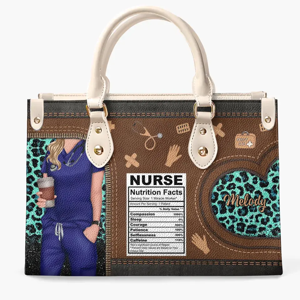 Personalized Leather Bag - Birthday, Nurse's Day Gift For Nurse - Nurse Nutritional Facts ARND005