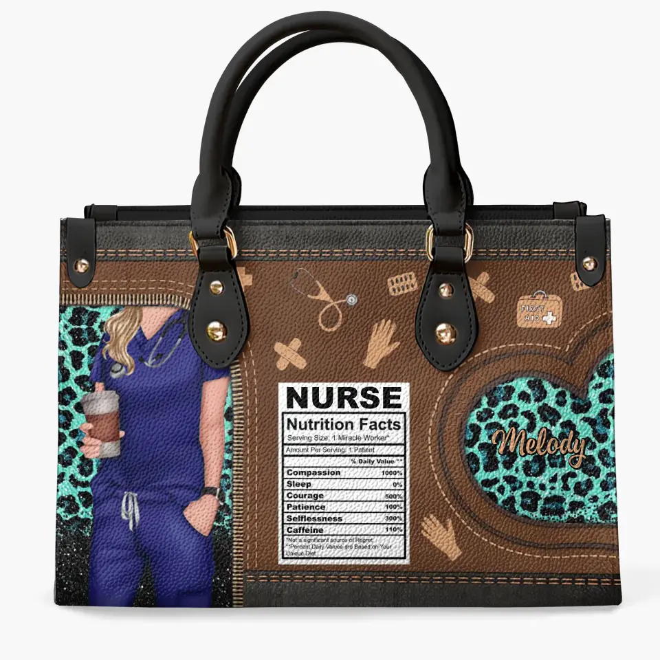 Personalized Leather Bag - Birthday, Nurse's Day Gift For Nurse - Nurse Nutritional Facts ARND005