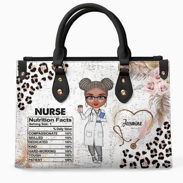 Personalized Leather Bag - Birthday, Nurse Week, Nurse's Day Gift For Nurse - Nurse Leopard ARND018