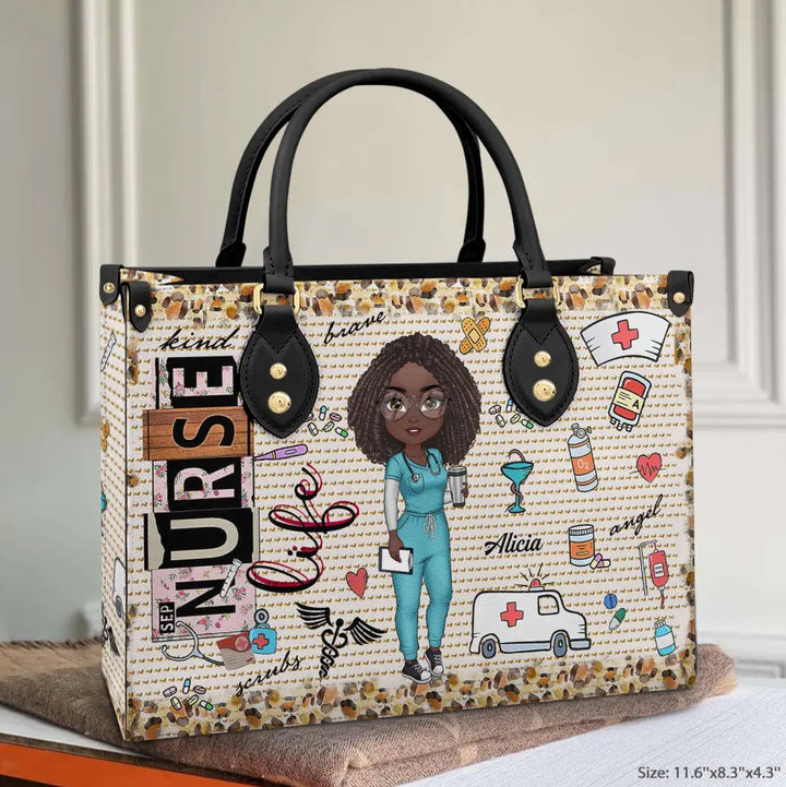 Personalized Leather Bag - Birthday, Nurse's Day Gift For Nurse - Nurse Life Scrubs ARND018
