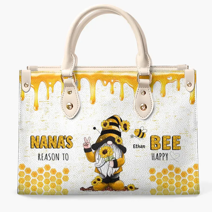 Personalized Leather Bag - Birthday, Mother's Day Gift For Mom, Grandma -  Reason's To Bee Happy ARND018