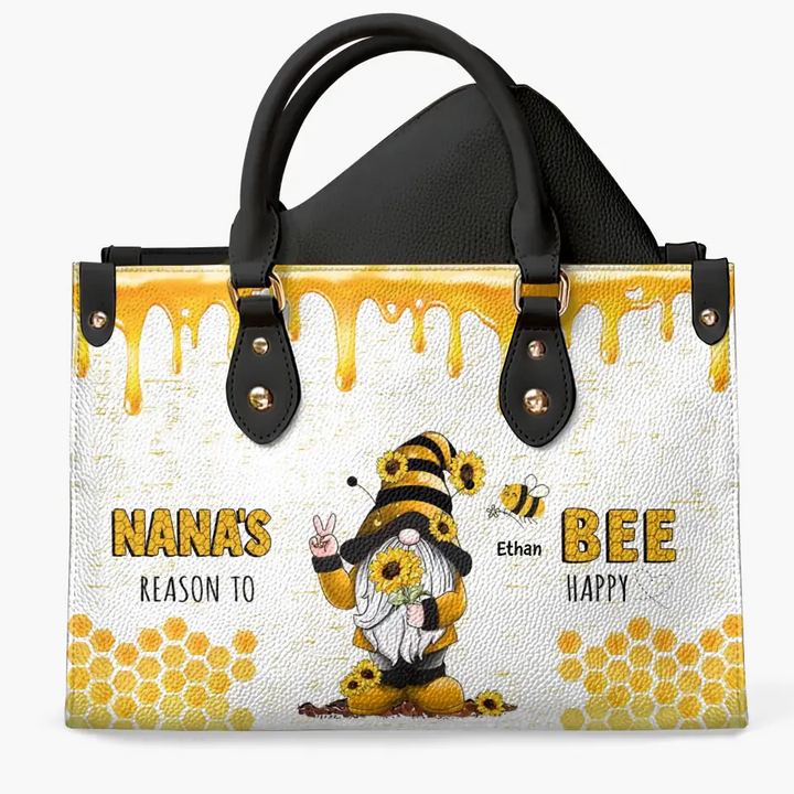 Personalized Leather Bag - Birthday, Mother's Day Gift For Mom, Grandma -  Reason's To Bee Happy ARND018