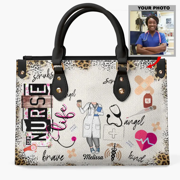 Personalized Leather Bag - Gift For Nurse, Doctor, CNA, CMA - Nurse Life Scrubs ARND0014 AGCPD034