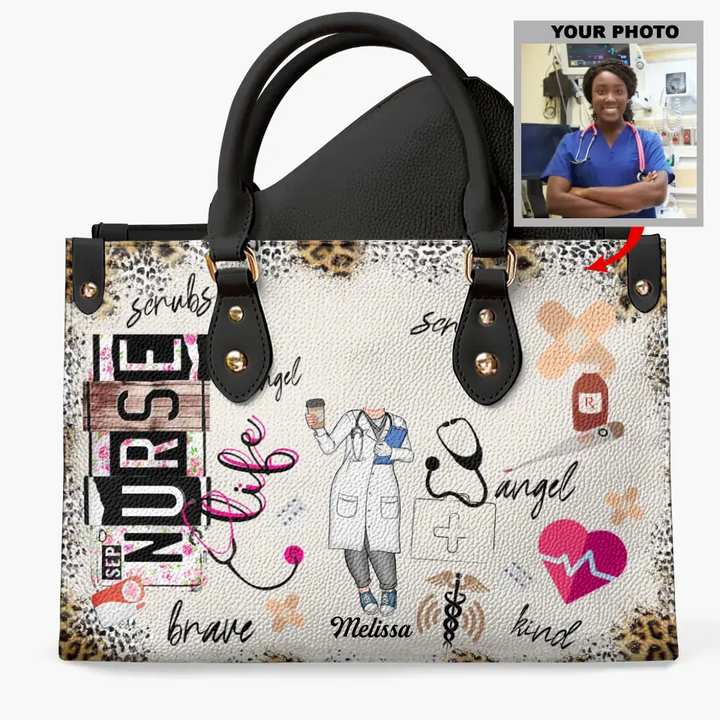 Personalized Leather Bag - Gift For Nurse, Doctor, CNA, CMA - Nurse Life Scrubs ARND0014 AGCPD034