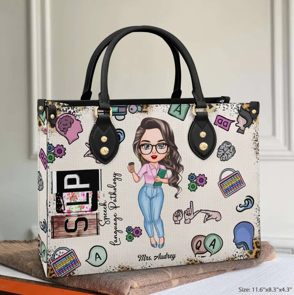 Personalized Leather Bag - Birthday, Teacher's Day Gift For SLP - Being A Speech Language Pathology ARND0014