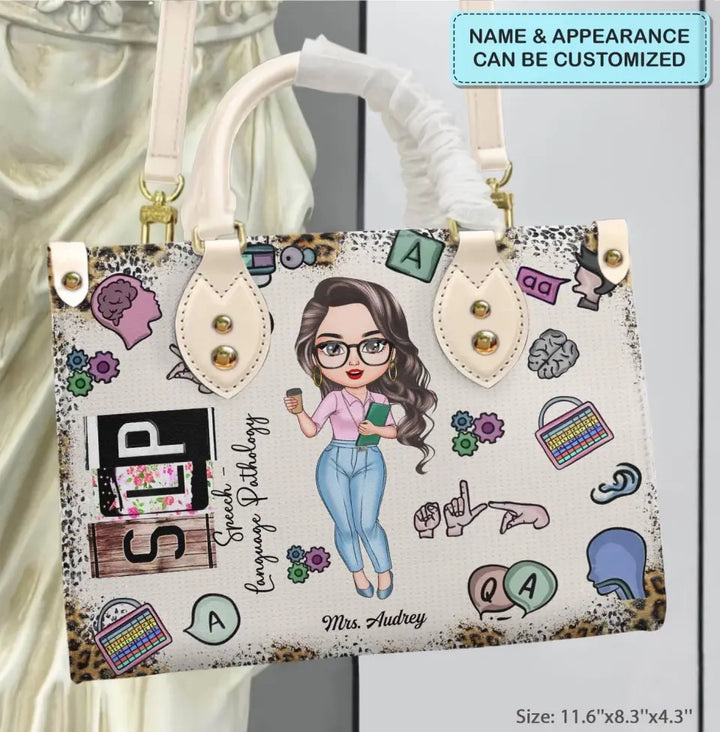 Personalized Leather Bag - Birthday, Teacher's Day Gift For SLP - Being A Speech Language Pathology ARND0014