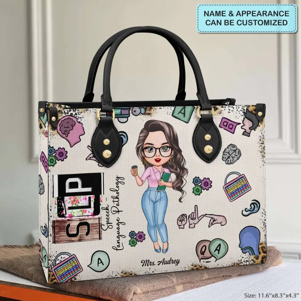 Personalized Leather Bag - Birthday, Teacher's Day Gift For SLP - Being A Speech Language Pathology ARND0014