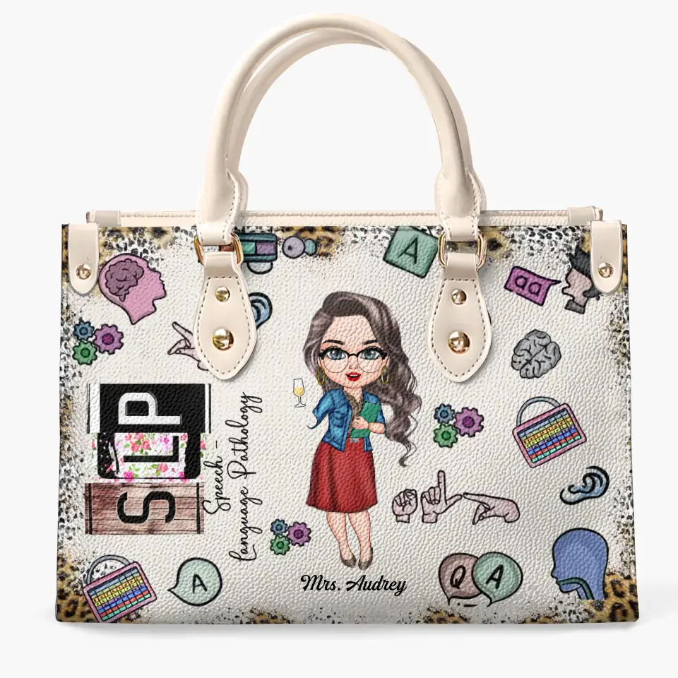 Personalized Leather Bag - Birthday, Teacher's Day Gift For SLP - Being A Speech Language Pathology ARND0014