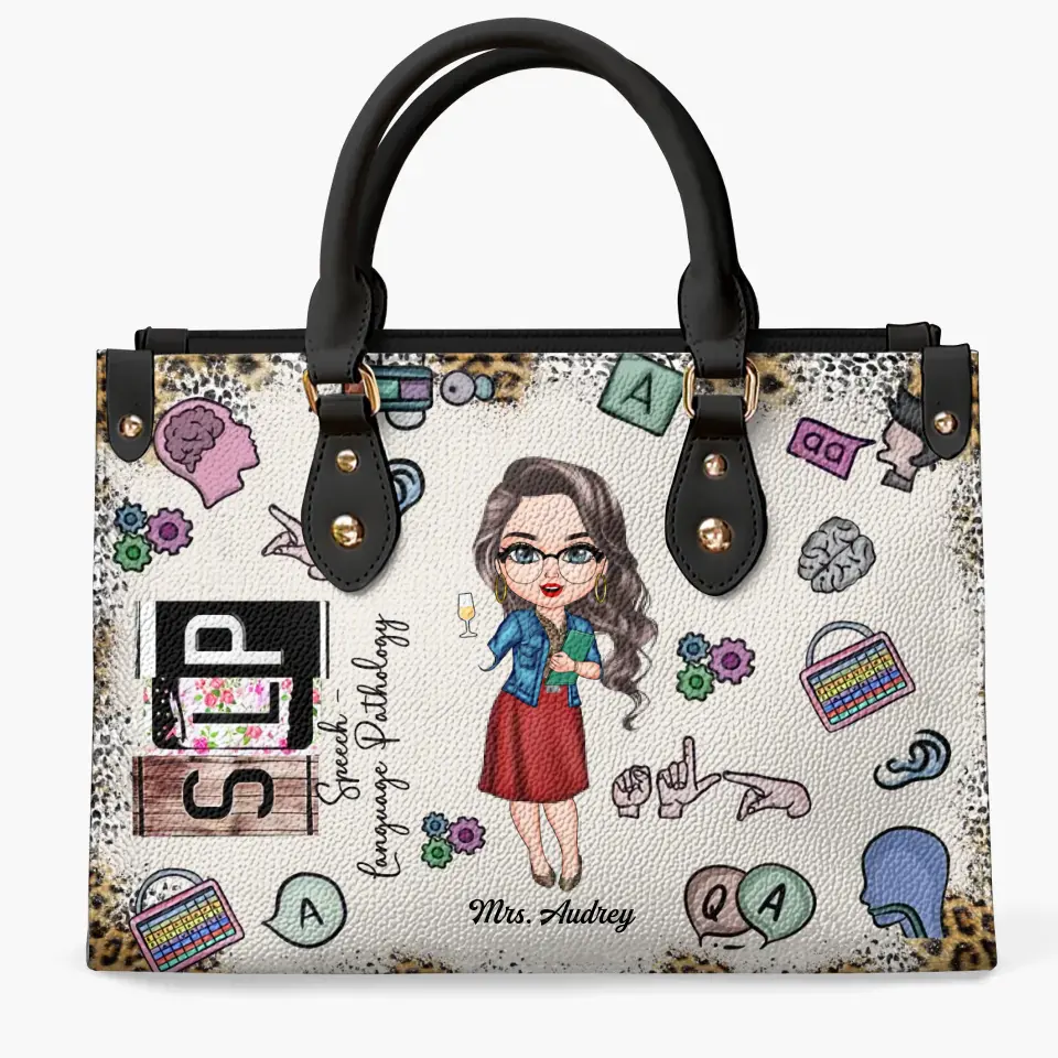 Personalized Leather Bag - Birthday, Teacher's Day Gift For SLP - Being A Speech Language Pathology ARND0014