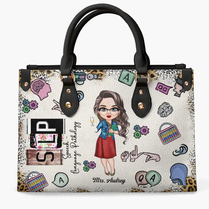 Personalized Leather Bag - Birthday, Teacher's Day Gift For SLP - Being A Speech Language Pathology ARND0014