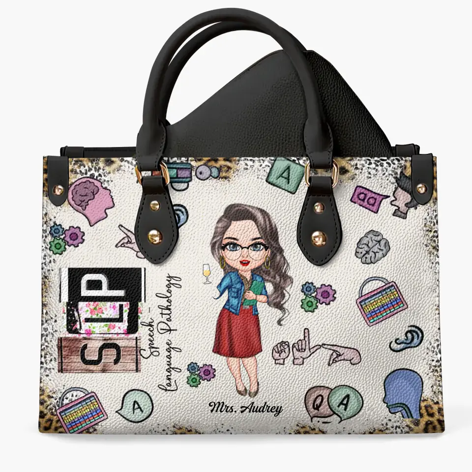 Personalized Leather Bag - Birthday, Teacher's Day Gift For SLP - Being A Speech Language Pathology ARND0014