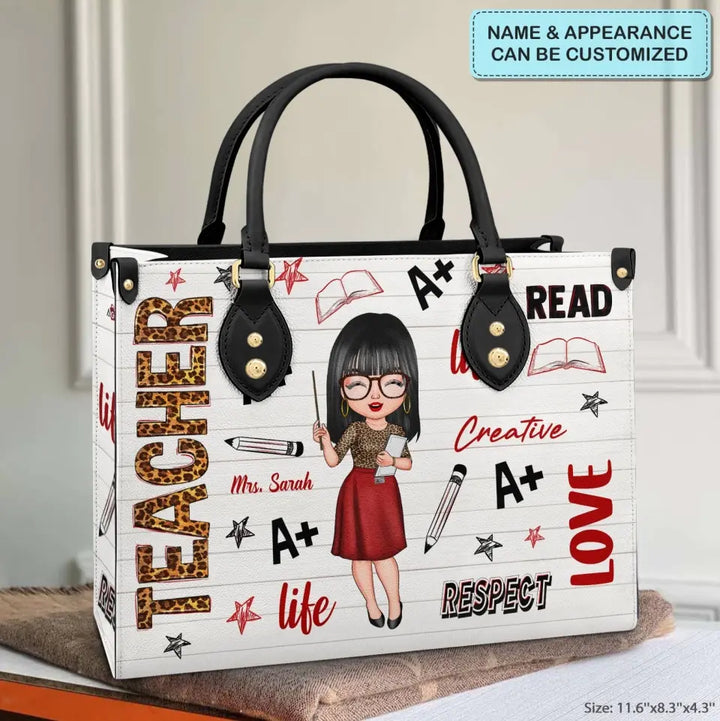 Personalized Leather Bag - Birthday, Teacher's Day Gift For Teacher - Love Respect Creative ARND005