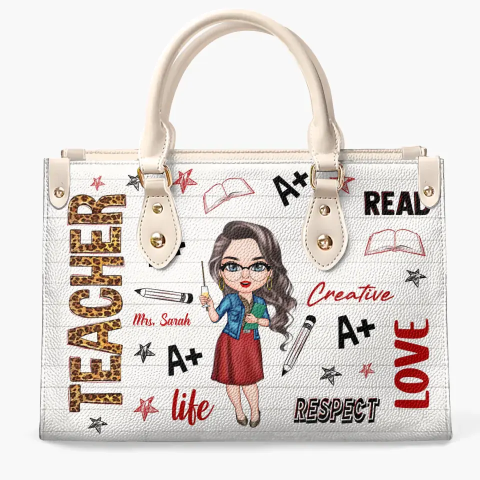 Personalized Leather Bag - Birthday, Teacher's Day Gift For Teacher - Love Respect Creative ARND005
