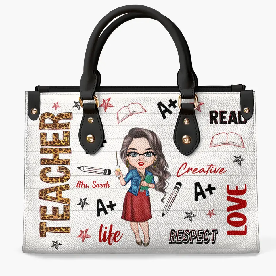 Personalized Leather Bag - Birthday, Teacher's Day Gift For Teacher - Love Respect Creative ARND005