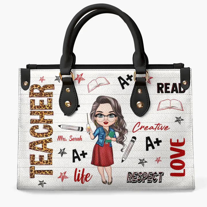 Personalized Leather Bag - Birthday, Teacher's Day Gift For Teacher - Love Respect Creative ARND005