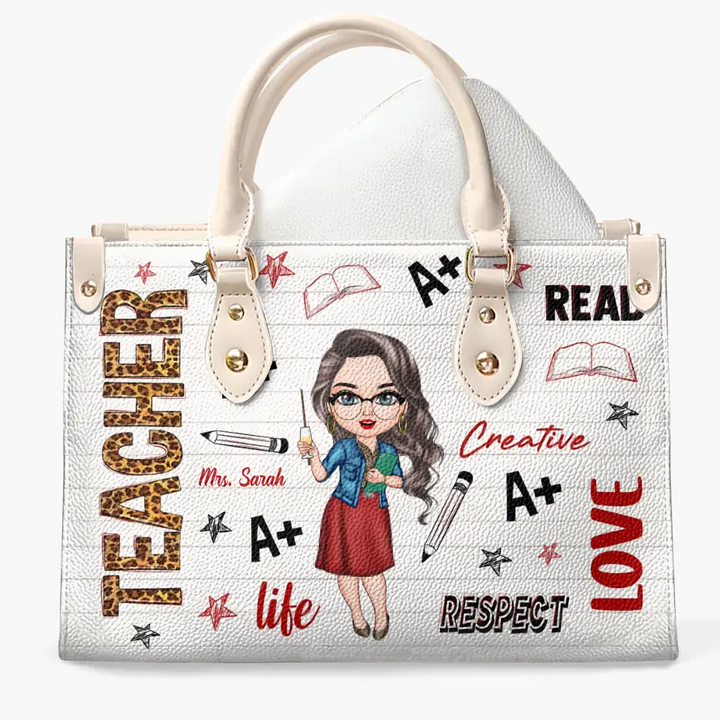 Personalized Leather Bag - Birthday, Teacher's Day Gift For Teacher - Love Respect Creative ARND005
