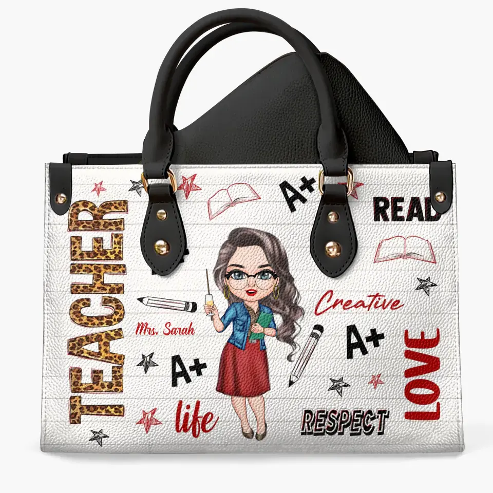 Personalized Leather Bag - Birthday, Teacher's Day Gift For Teacher - Love Respect Creative ARND005