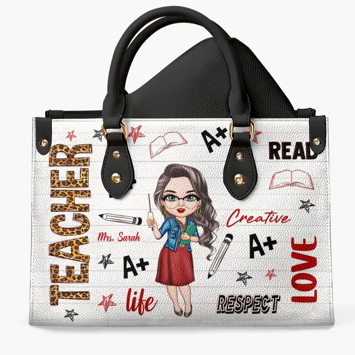 Personalized Leather Bag - Birthday, Teacher's Day Gift For Teacher - Love Respect Creative ARND005