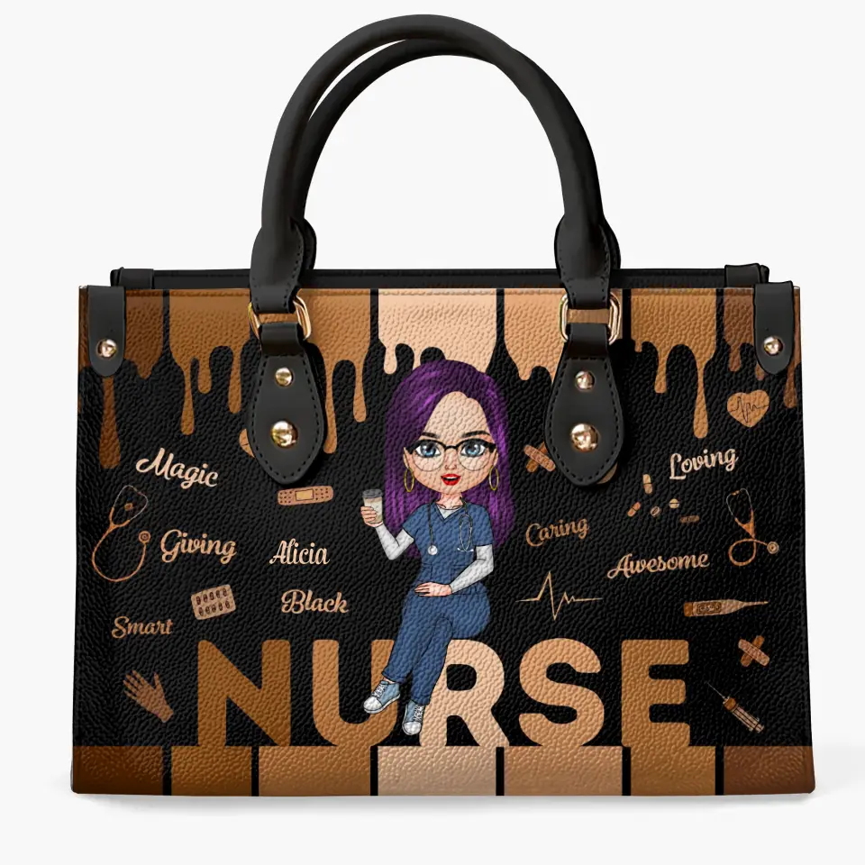 Love Nurse Life - Personalized Leather Bag - Gift For Nurse