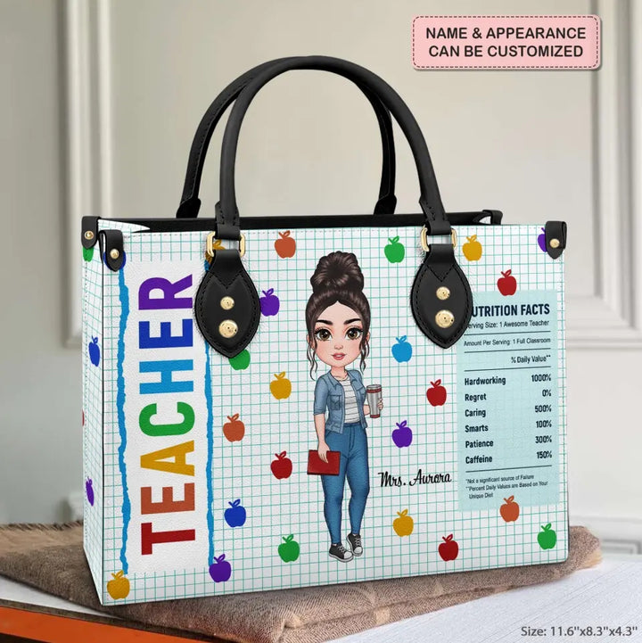 Personalized Leather Bag - Birthday, Teacher's Day Gift For Teacher - Nutrition Facts ARND018