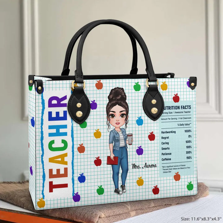 Personalized Leather Bag - Birthday, Teacher's Day Gift For Teacher - Nutrition Facts ARND018