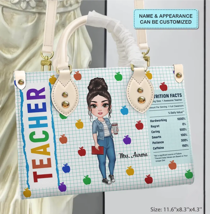Personalized Leather Bag - Birthday, Teacher's Day Gift For Teacher - Nutrition Facts ARND018