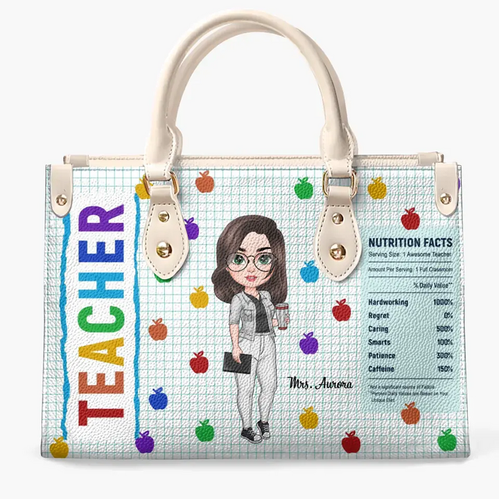 Personalized Leather Bag - Birthday, Teacher's Day Gift For Teacher - Nutrition Facts ARND018