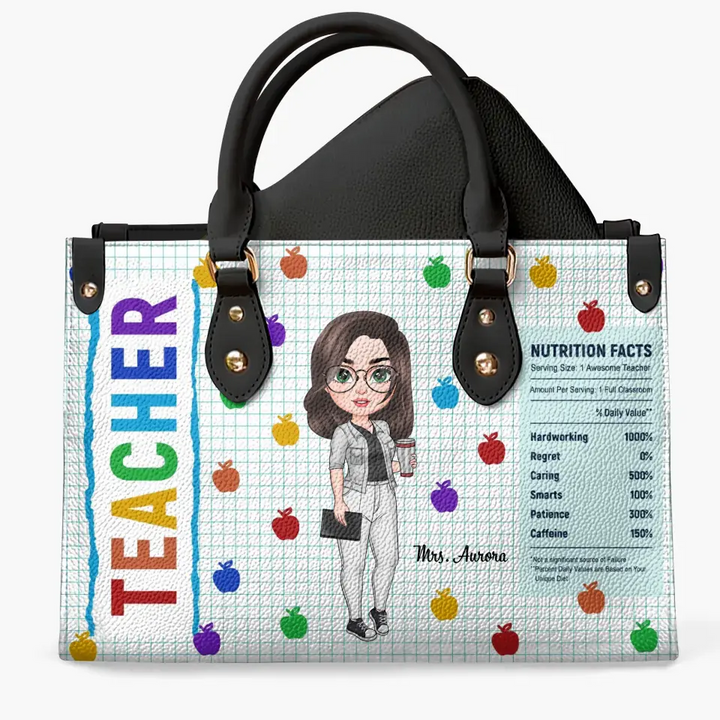 Personalized Leather Bag - Birthday, Teacher's Day Gift For Teacher - Nutrition Facts ARND018