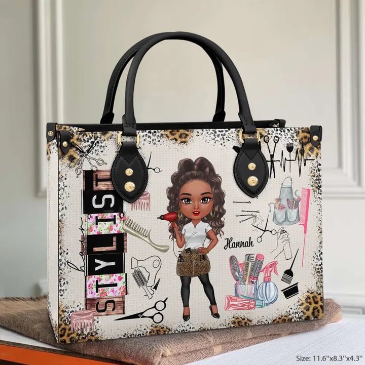 Personalized Leather Bag - Birthday Gift For Hairstylist - Hairstylist Life ARND018