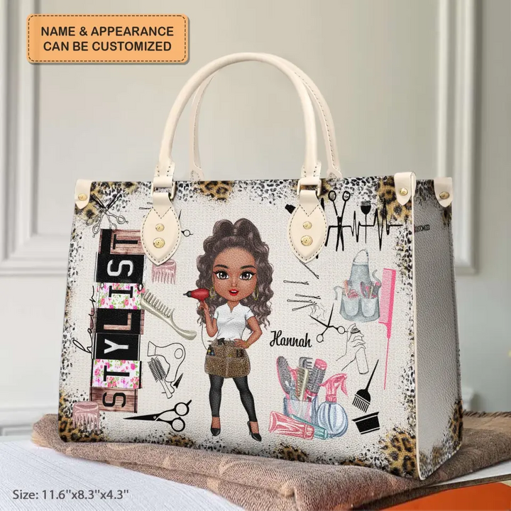 Personalized Leather Bag - Birthday Gift For Hairstylist - Hairstylist Life ARND018