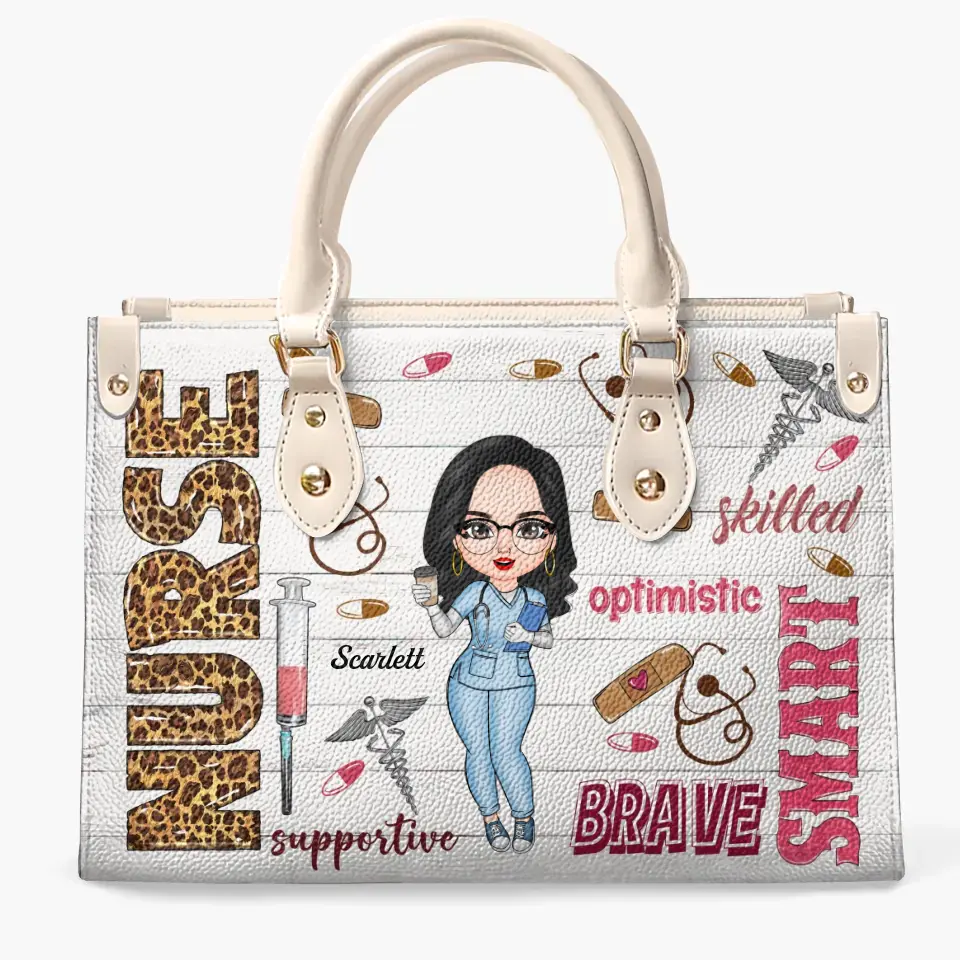 Personalized Leather Bag - Birthday, Nurse's Day Gift For Nurse - Smart Brave Tough ARND005