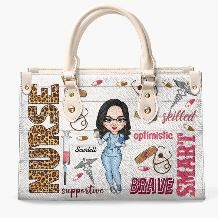 Personalized Leather Bag - Birthday, Nurse's Day Gift For Nurse - Smart Brave Tough ARND005