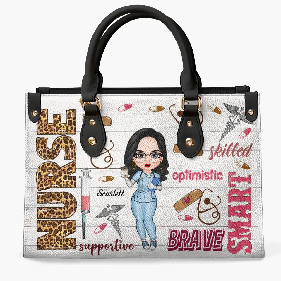 Personalized Leather Bag - Birthday, Nurse's Day Gift For Nurse - Smart Brave Tough ARND005