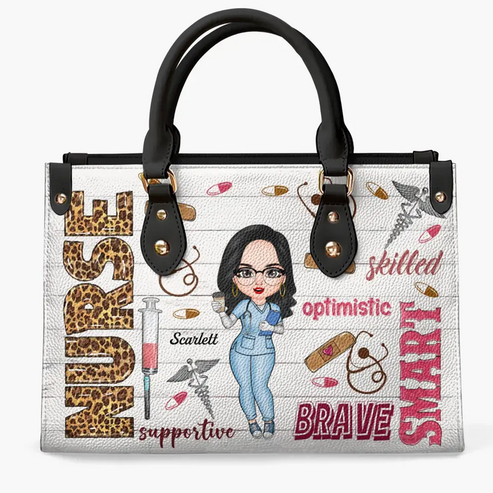 Personalized Leather Bag - Birthday, Nurse's Day Gift For Nurse - Smart Brave Tough ARND005