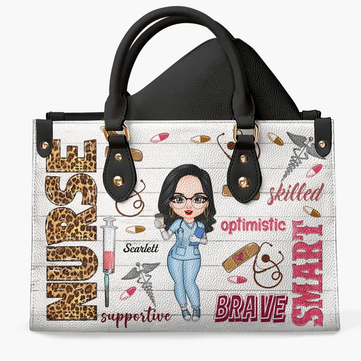 Personalized Leather Bag - Birthday, Nurse's Day Gift For Nurse - Smart Brave Tough ARND005