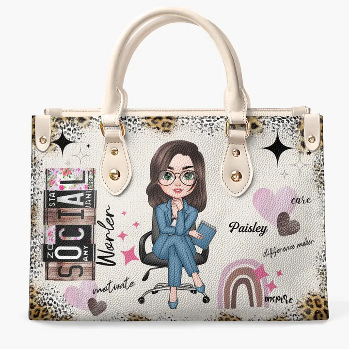 Personalized Leather Bag - Birthday Gift For Social Worker - Social Worker Life ARND018