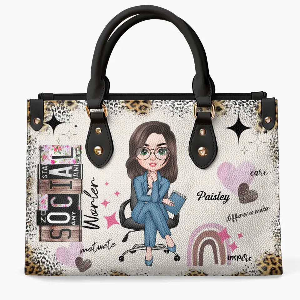 Personalized Leather Bag - Birthday Gift For Social Worker - Social Worker Life ARND018