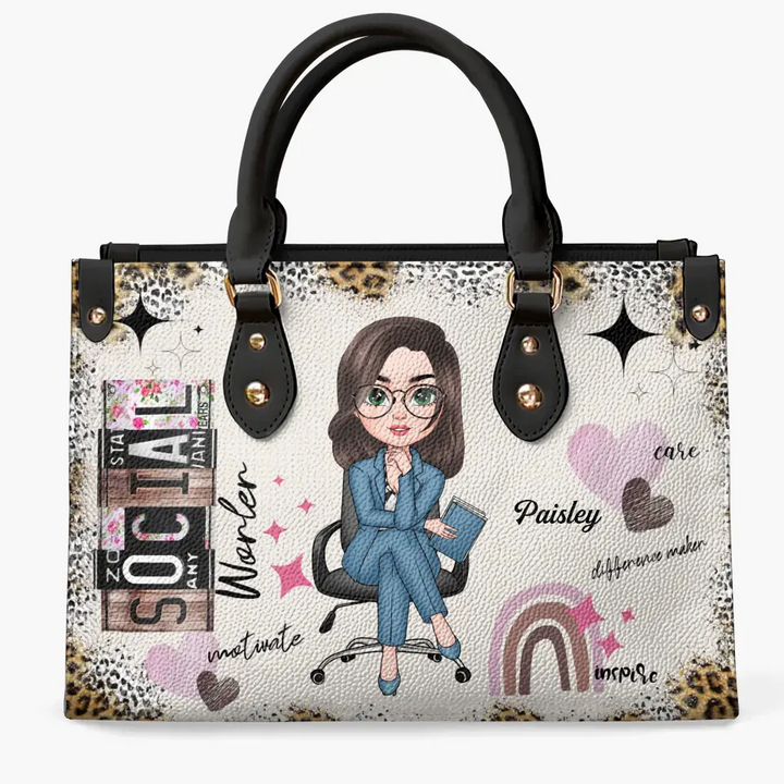 Personalized Leather Bag - Birthday Gift For Social Worker - Social Worker Life ARND018